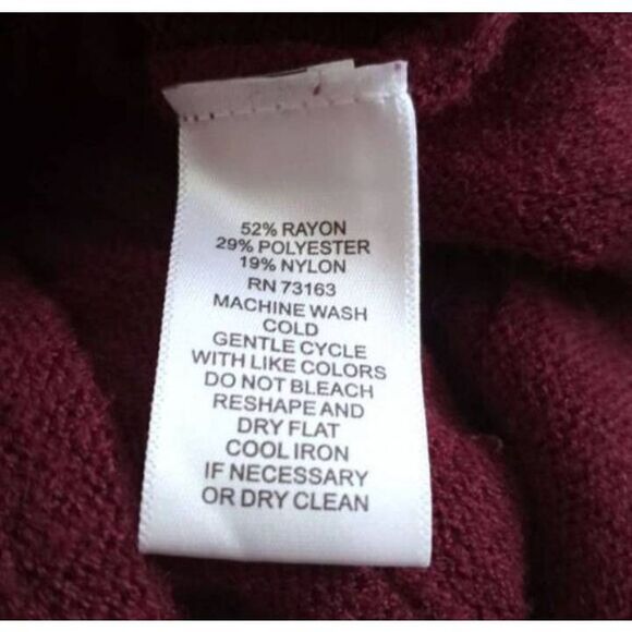 CABLE & GAUGE BURGUNDY COWL-NECK PULLOVER W/POUCH POCKET SZ.M EUC. - Picture 6 of 6